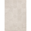 Luxurious Neutral White Overlapping Blocks Soft Textured Rug