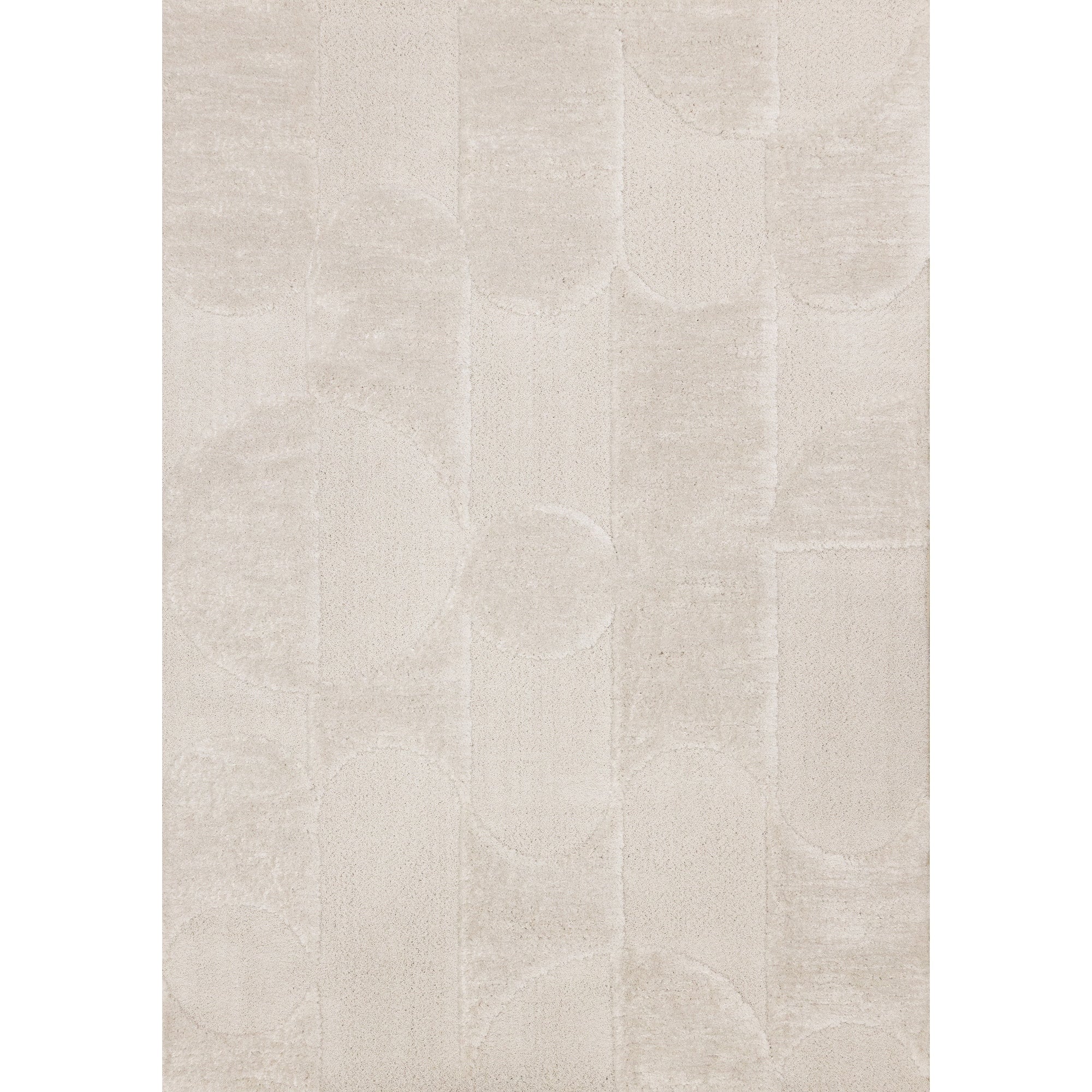 Luxurious Neutral White Overlapping Blocks Soft Textured Rug