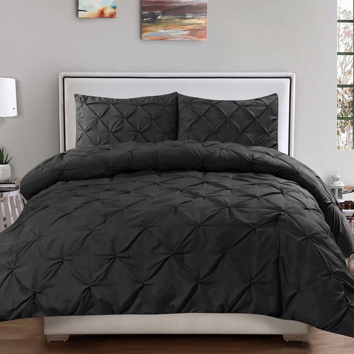 Luxury 3 Piece Pinch Pleat Duvet Cover Set