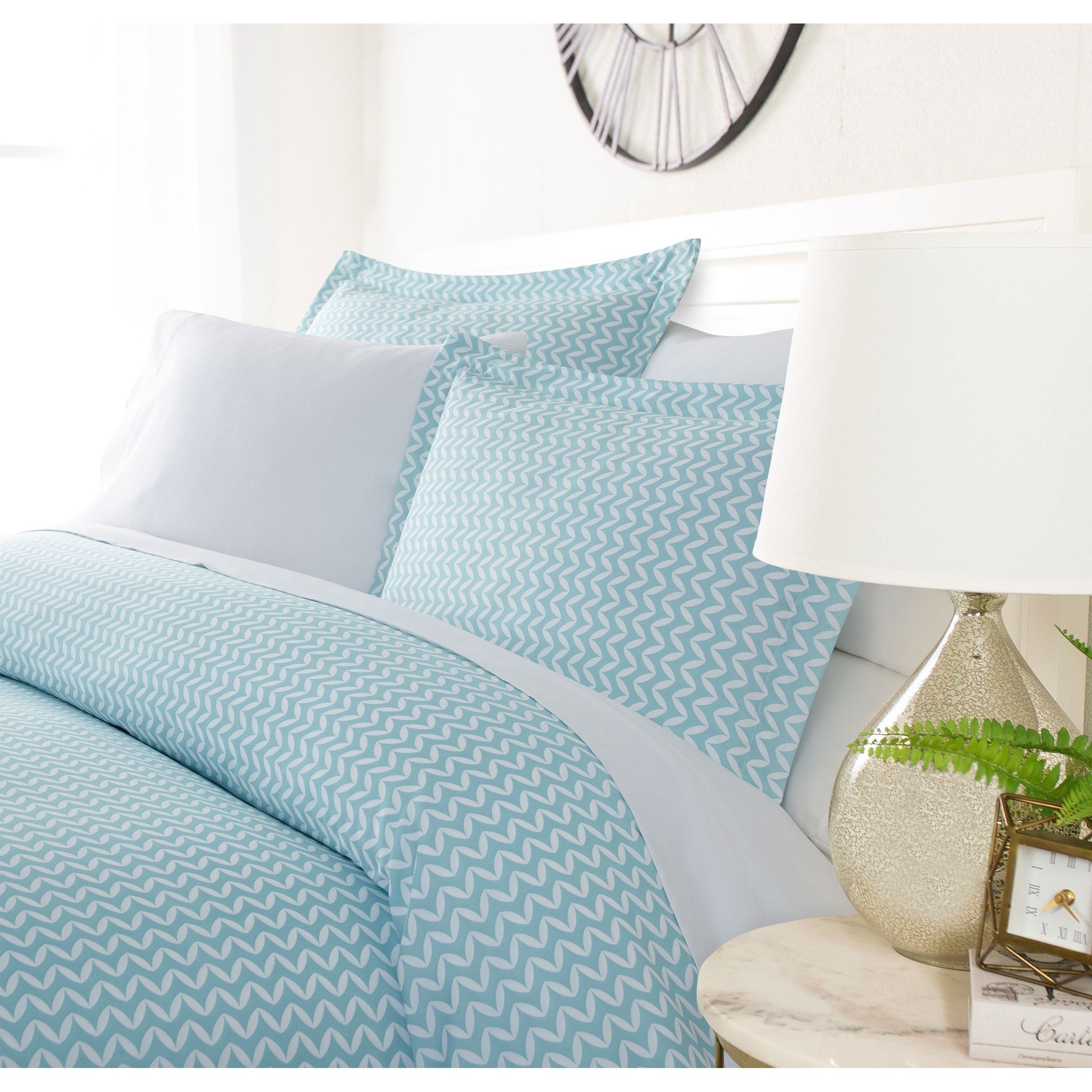 Luxury Bowed Chevron 3 Piece Duvet Cover Set By Sharon Osbourne Home