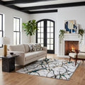 Luxury Collection White Blue 5X7 Area Rug 5 X 7