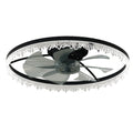 Luxury Crystal Ceiling Fan With Dimmable Light For Bedroom
