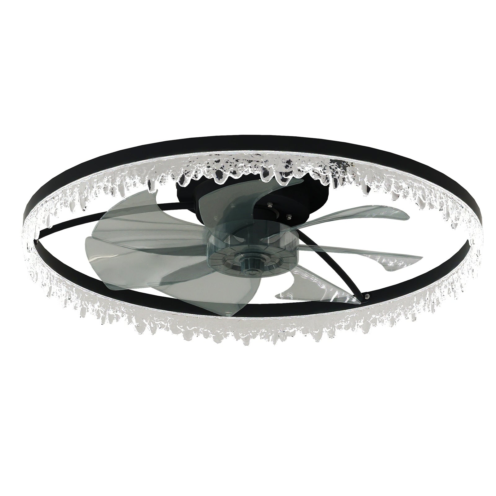 Luxury Crystal Ceiling Fan With Dimmable Light For Bedroom