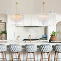 Luxury Gold Chandelier With Double Tier Clear Glass Leaves