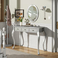 Luxury Makeup Vanity Desk With Oval Mirror 3 Drawer Dressing Table