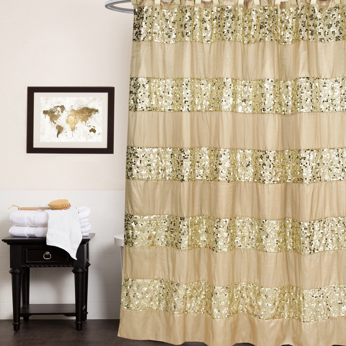 Luxury Shower Curtain And Hooks Set Or Separates