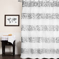 Luxury Striped Polyester Shower Curtain And Hooks Set Or Separates