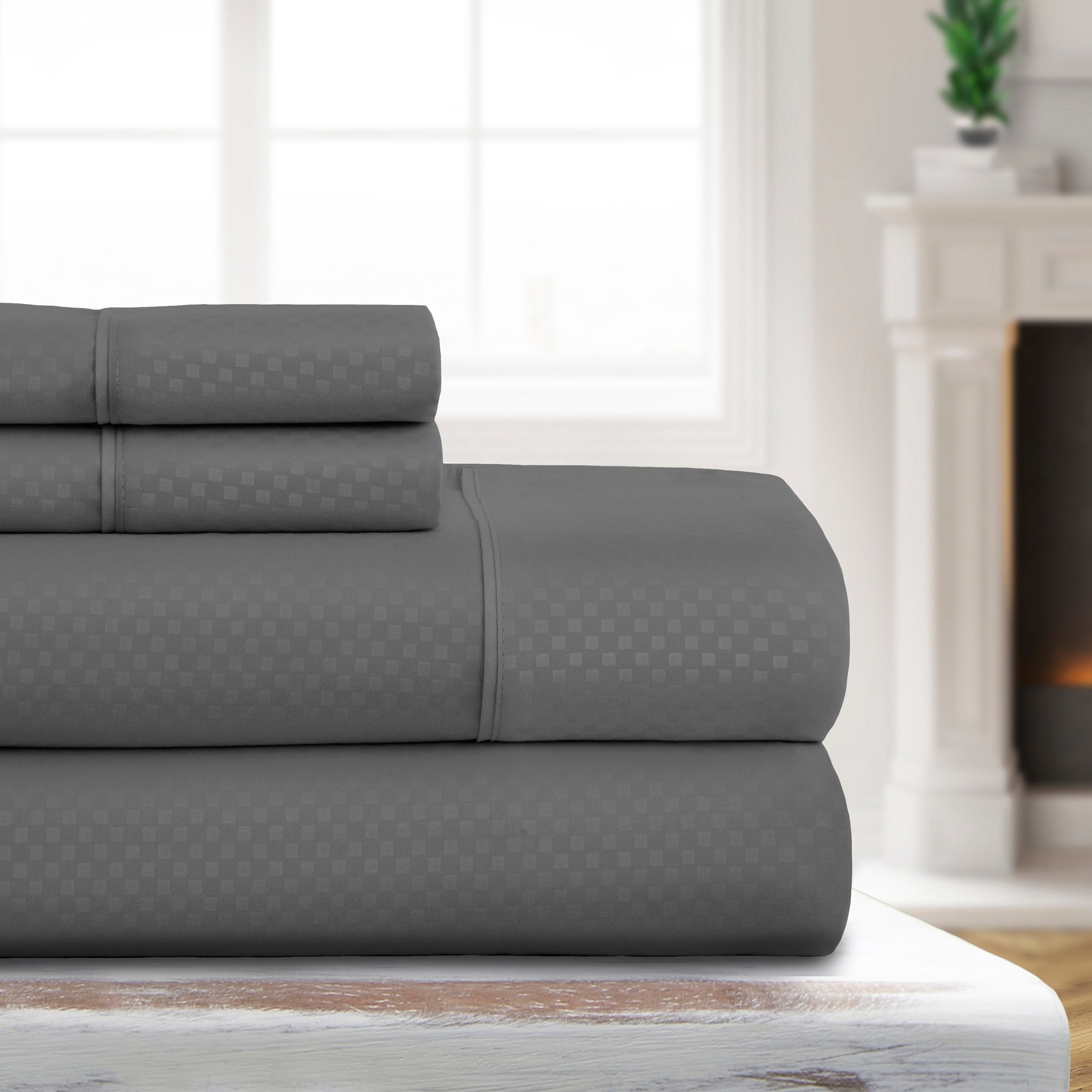 Luxury Ultra Soft Checkered Sheet Set By Sharon Osbourne Home