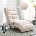 Luxury Upholstered Chaise Lounge Chair With Vibration For Relaxation Fixed Back Fabric Leisure Recliner Sofa