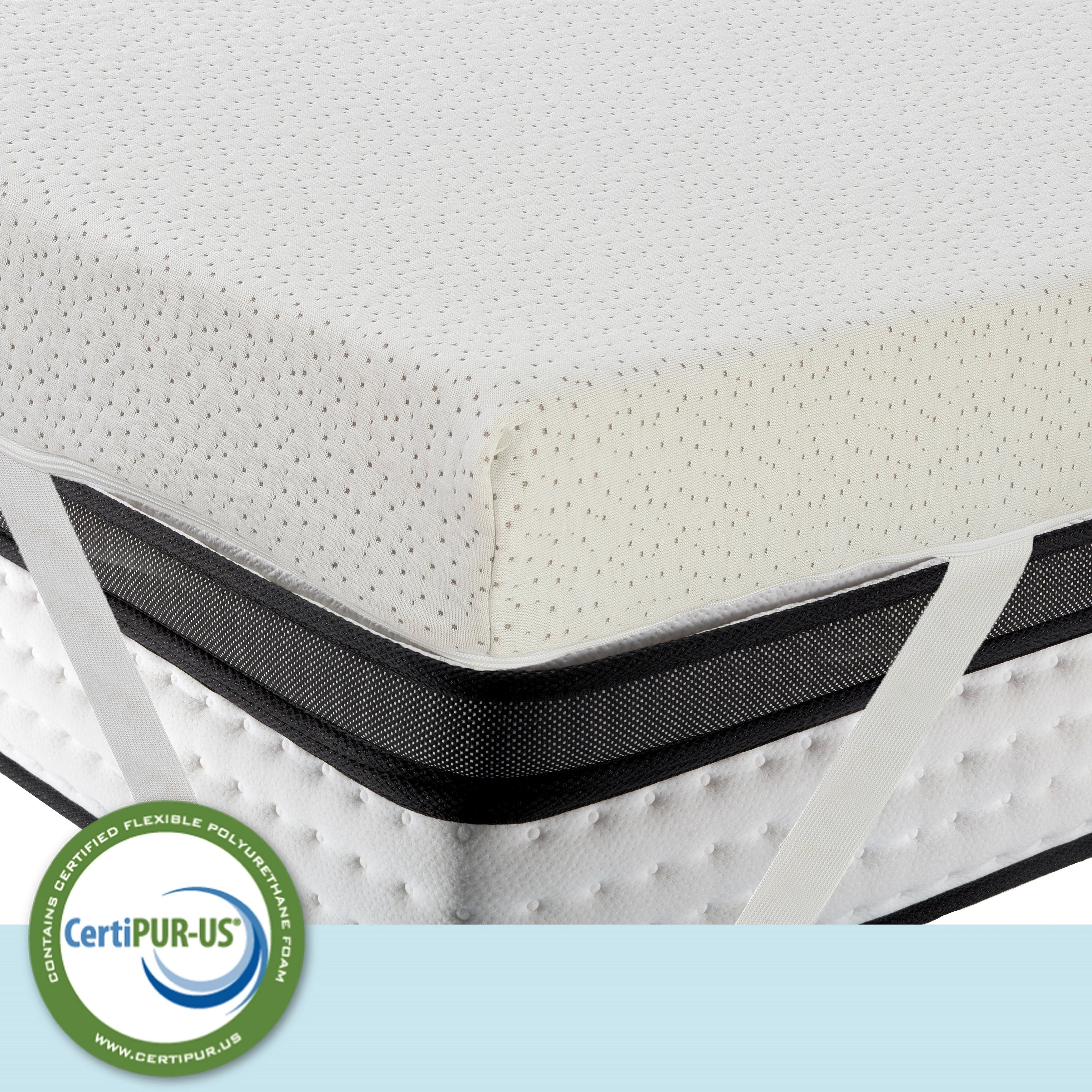 Luxyfluff 3 Inch Gel Infused Memory Foam Mattress Topper With Ventilated Removable Washable Bamboo Cooling Cover Corner Straps