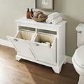 Lydia Linen Hamper In White