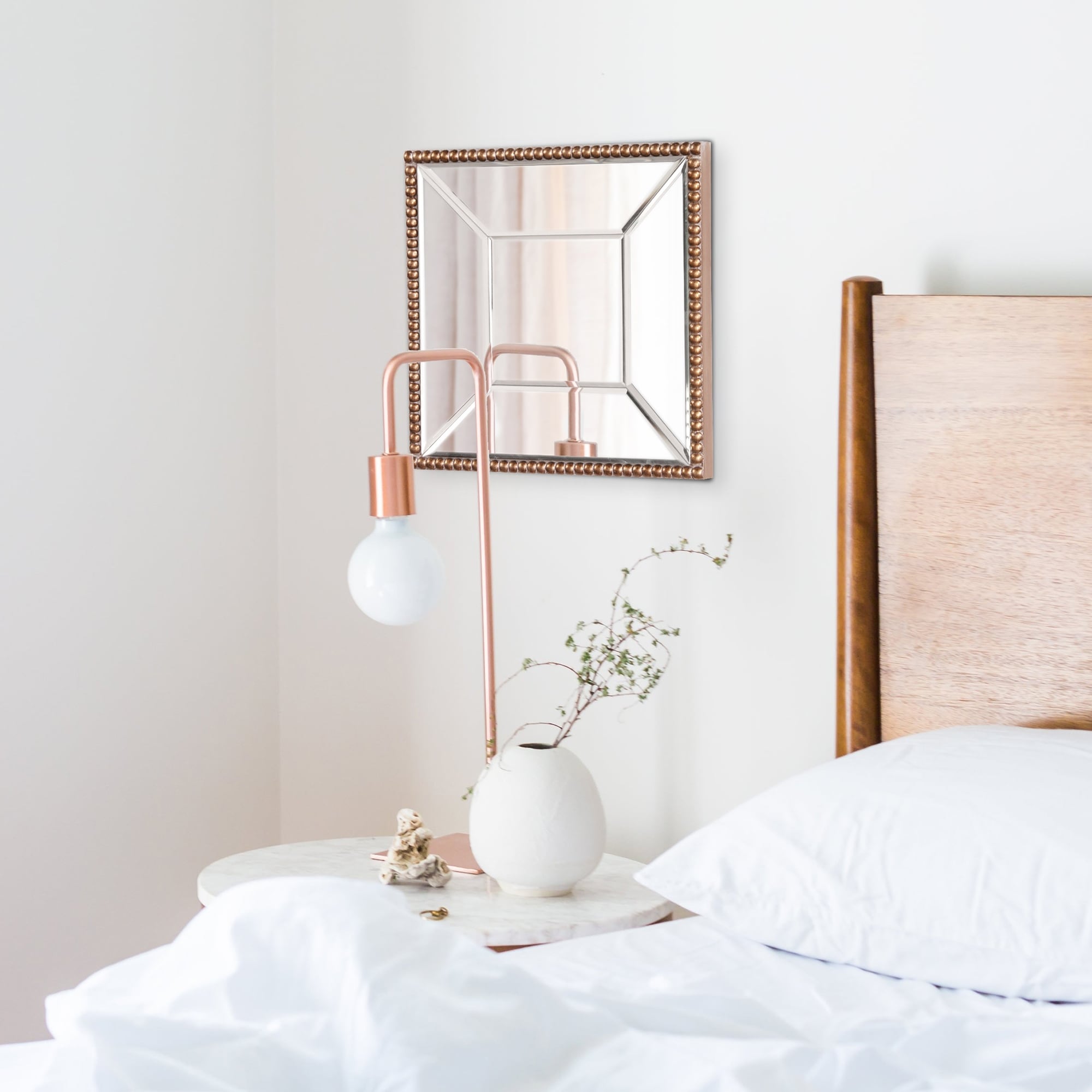 Lydia Square Goldtone Framed Mirror