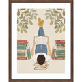 Lying On My Back Reading A Book By Andreas Magnusson Wood Framed Wall Art Print