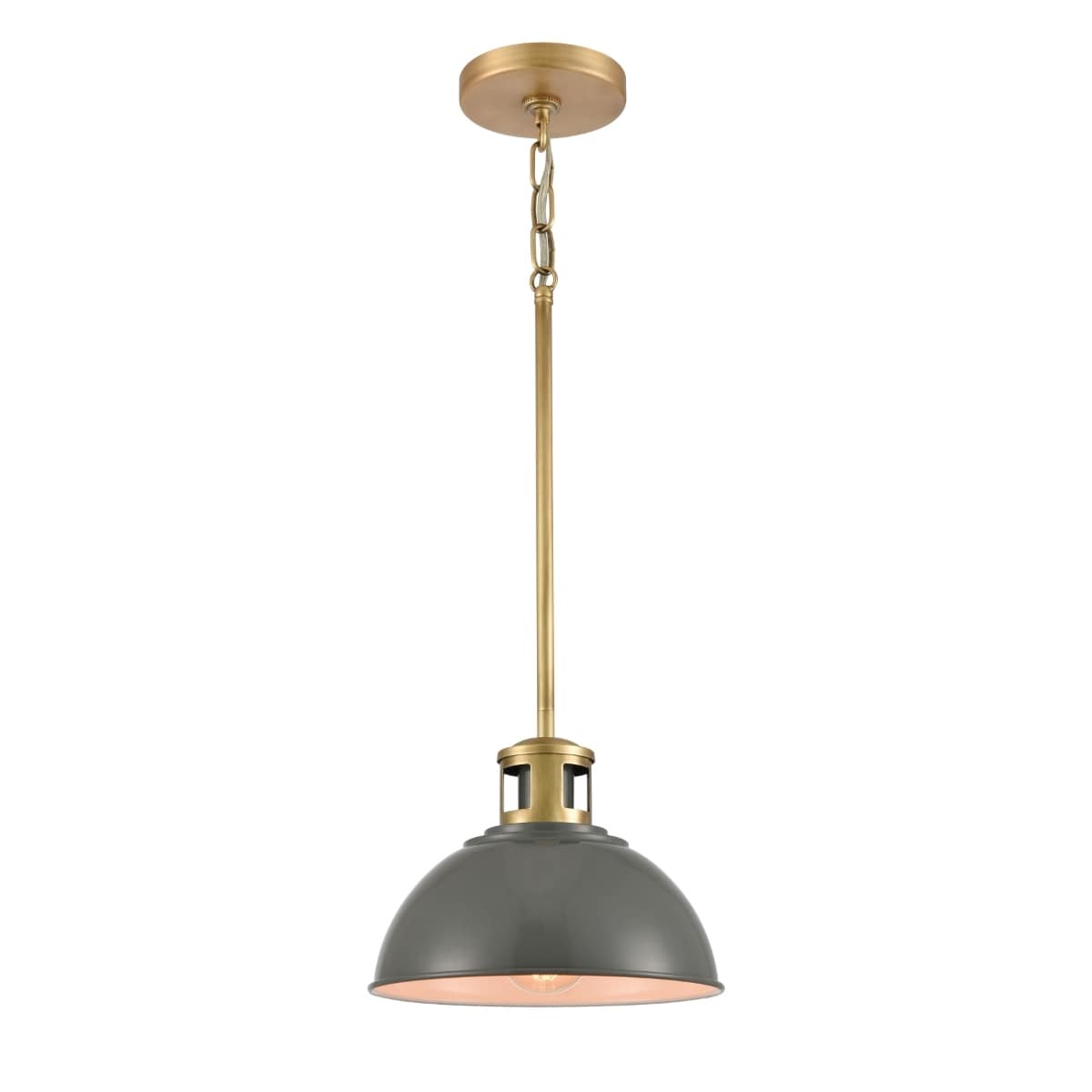 Lyndon 10 Inch Wide 1 Light Mini Pendant In Gray 10In W X 10In D X 8In H