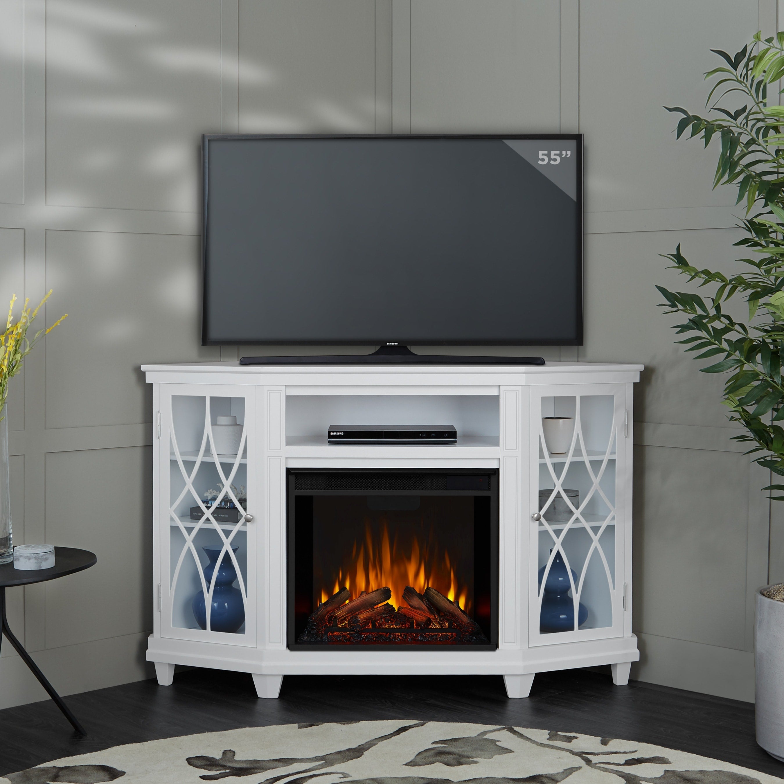 Lynette Electric Fireplace White By Real Flame