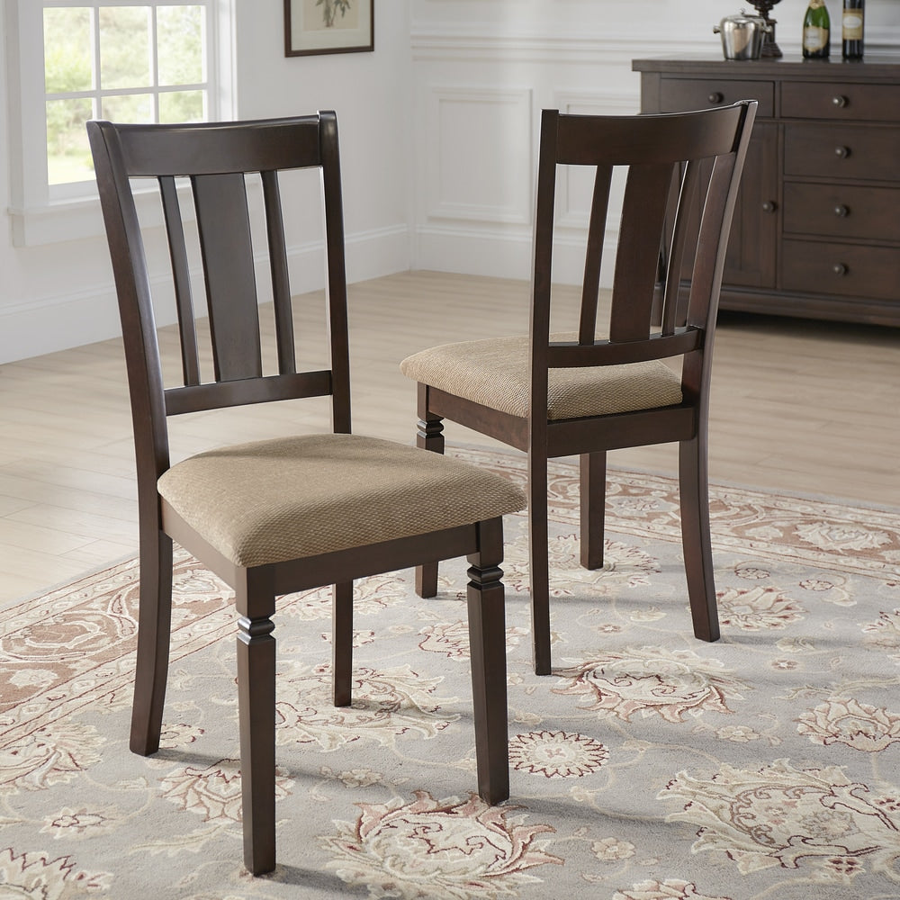 Lynn Espresso Finish Upholstered Dining Chairs Set Of 2 By Inspire Q Classic