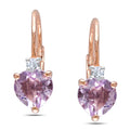 Miadora Rose Plated Silver Rose De France Heart Earrings