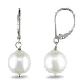 Miadora Silver Freshwater Pearl Earrings 10 11 Mm