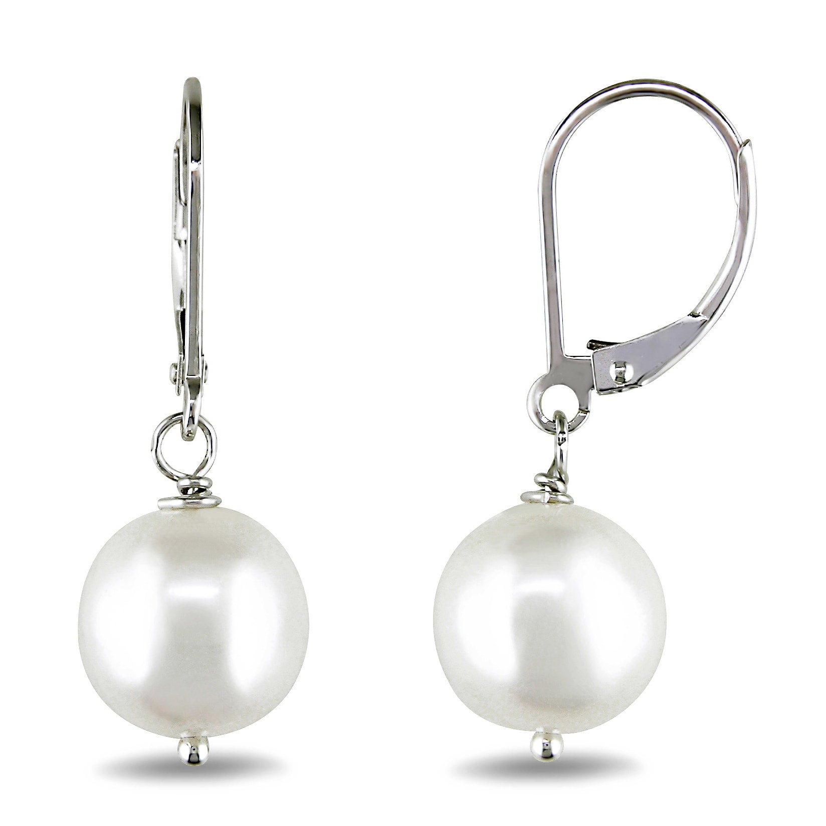 Miadora Silver Freshwater Pearl Earrings 10 11 Mm