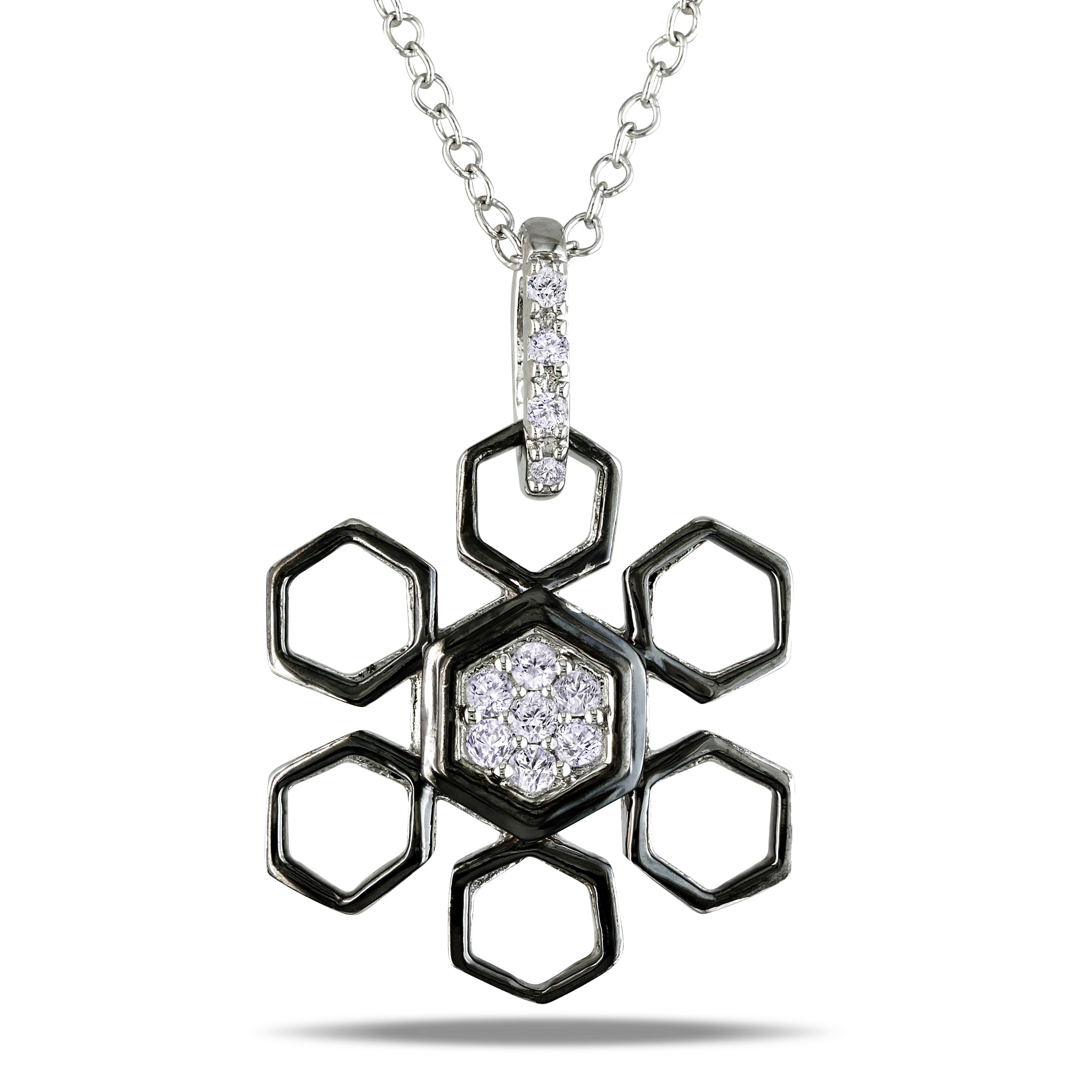 Miadora Sterling Silver 1 10Ct Tdw Diamond Necklace