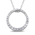 Miadora Sterling Silver 1 3Ct Tdw Diamond Circle Necklace