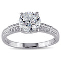 Miadora Sterling Silver Round Cut Prong Set Clear Cubic Zirconia Engagement Style Ring