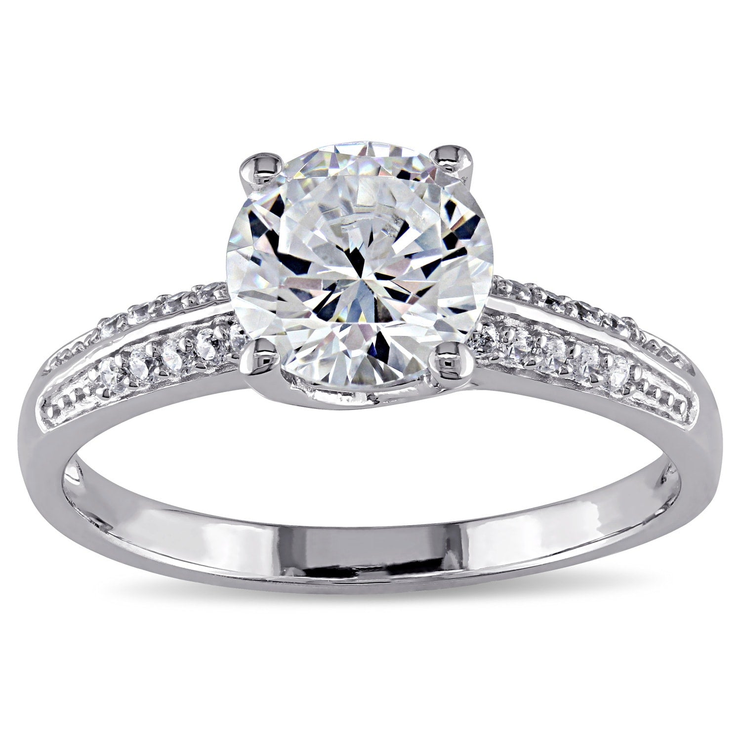 Miadora Sterling Silver Round Cut Prong Set Clear Cubic Zirconia Engagement Style Ring