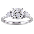 Miadora Sterling Silver Round Cut Prong Set Cubic Zirconia Engagement Ring