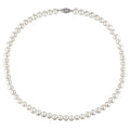 Miadora Sterling Silver White Cultured Freshwater Pearl Necklace 6.5 7 Mm