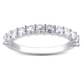 Miadora Sterling Silver White Round Created Sapphire Ring