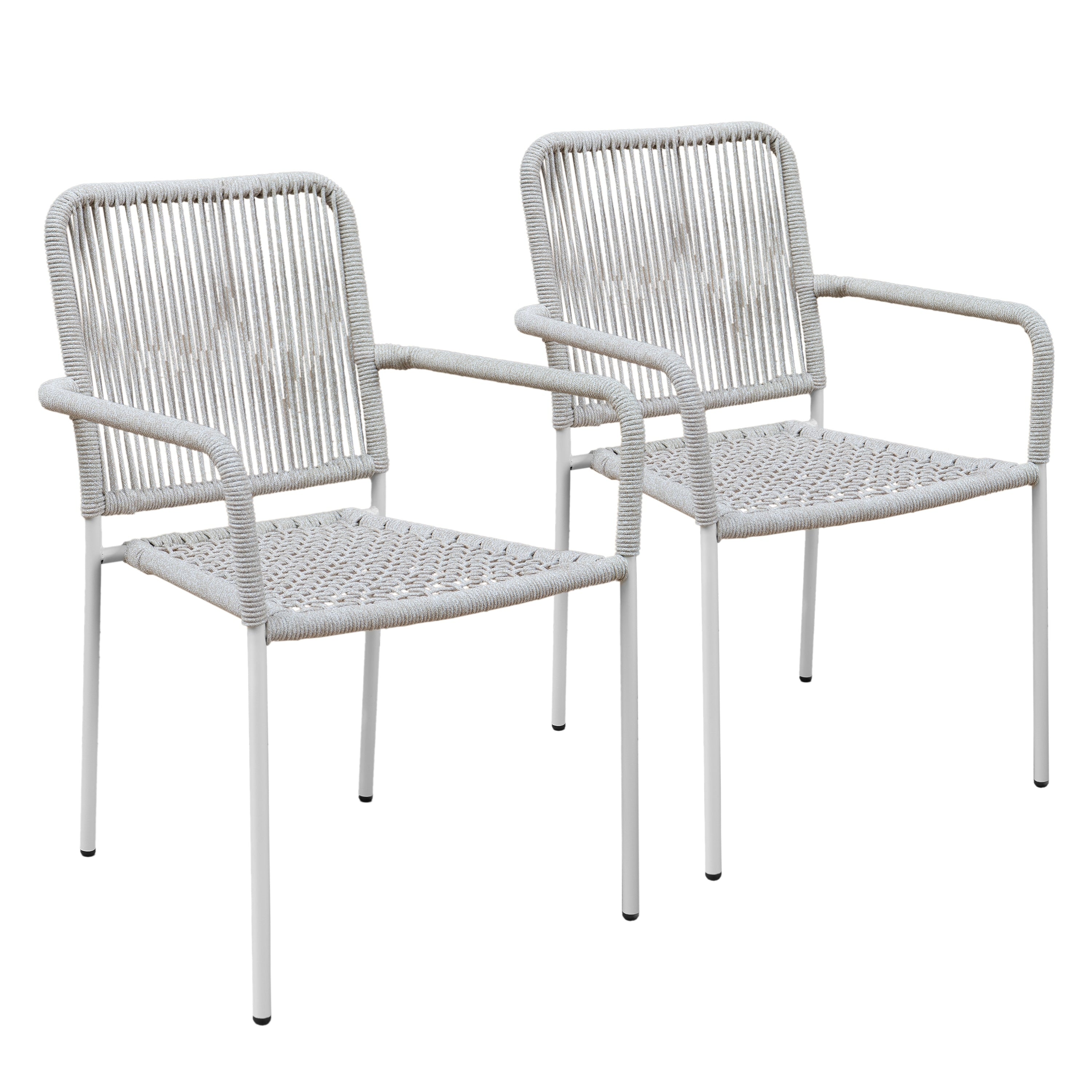 M4H Hudson 2 Piece Cloud Beige Rope Outdoor Arm Chair