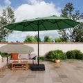 Phi Villa 10Ft Push Open Hanging Umbrella Patio Offset Outdoor Cantilever Umbrella With 6 Steel Ribs 1.65 Pole Beige