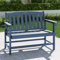 Maison Arts 50 Inch Hdpe Outdoor Bench All Weather 2 Seat Garden Bench With Reinforced Support Structure