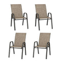 Maison Arts Textilene Patio Chairs Outdoor Stackable Dining Chairs