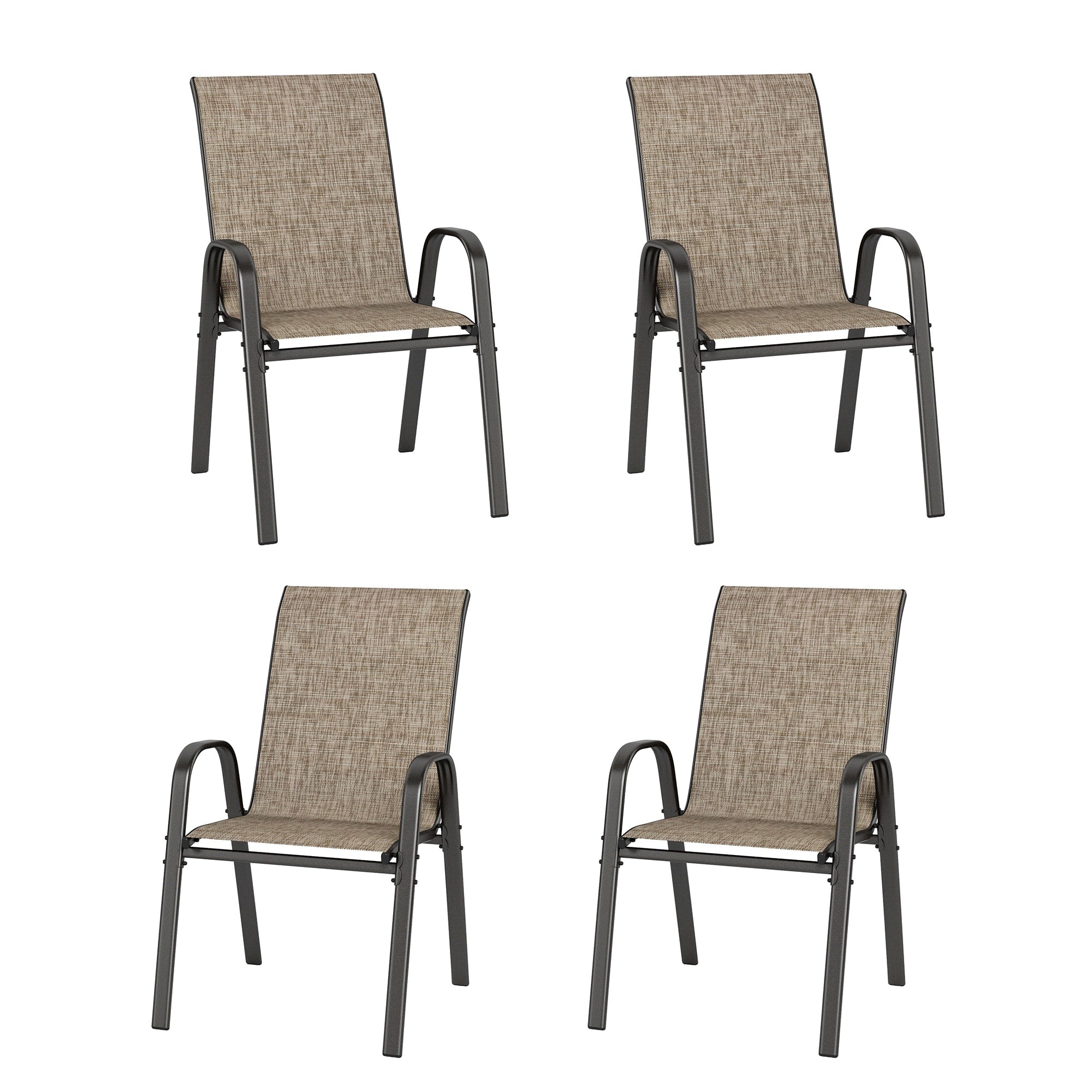 Maison Arts Textilene Patio Chairs Outdoor Stackable Dining Chairs