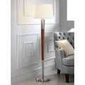 Hometrend Manhattan Brushed Nickel Walnut Finish Wood 62.5 Inch H Floor Lamp