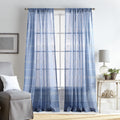 Martha Stewart Delicate Stripe Sheer Rod Pocket Window Curtain Panel Pair