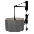 Mast Plug In Wall Mount Pendant 1 Light White Cord Arm Granite Gray