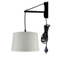 Mast Plug In Wall Mount Pendant 1 Light White Cord Arm Oatmeal