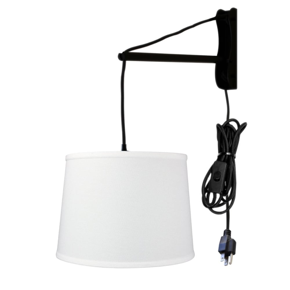 Mast Plug In Wall Mount Pendant 1 Light White Cord Arm White
