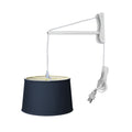 Mast Plug In Wall Mount Pendant 2 Light White Cord Arm Textured Blue