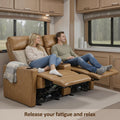Mcombo 62.6 Rv Recliner Loveseat Sofa With Console Zero Wall Hugger Power Loveseat Recliner With Usb Charge Ports Outlet