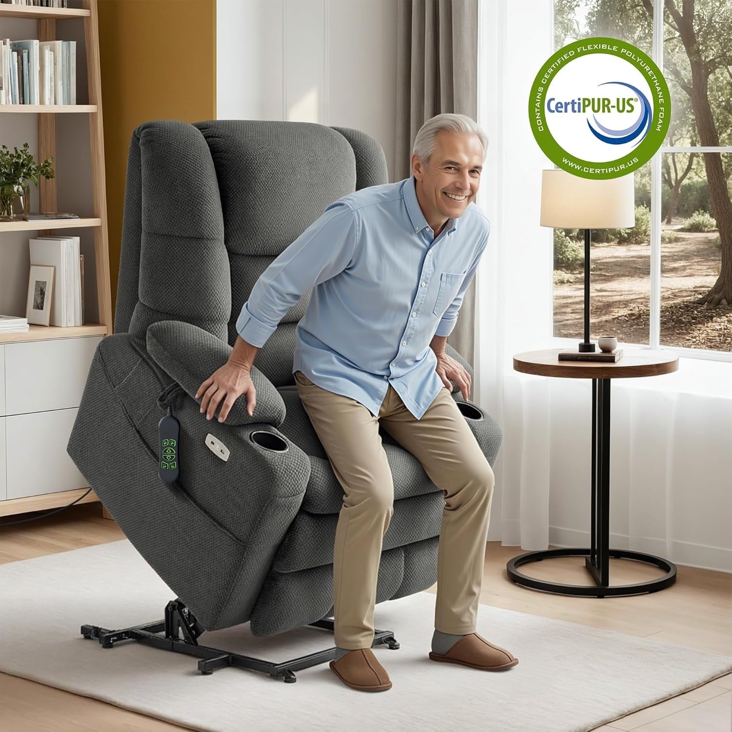 Mcombo Large Triple Motor Power Lift Recliner Chair With Massage And Dual Heating Adjustable Headres
