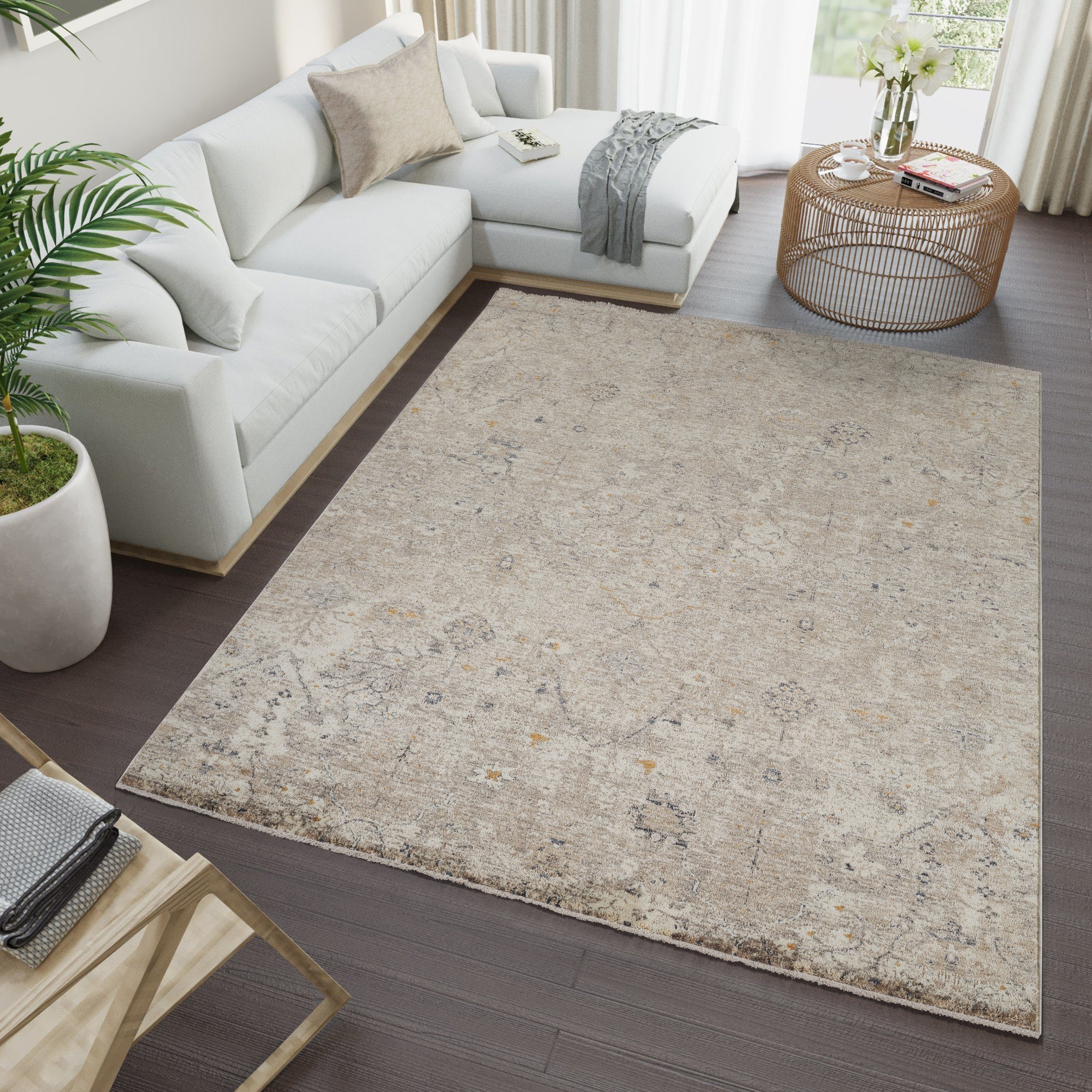 Stellios Collection Beige Vintage Design Area Rug
