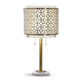 Melrose Geometric Antique Bronze Table Lamp