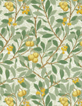 Arbutus Wallpaper by Morris & Co. Swatch, Sage And Lemon