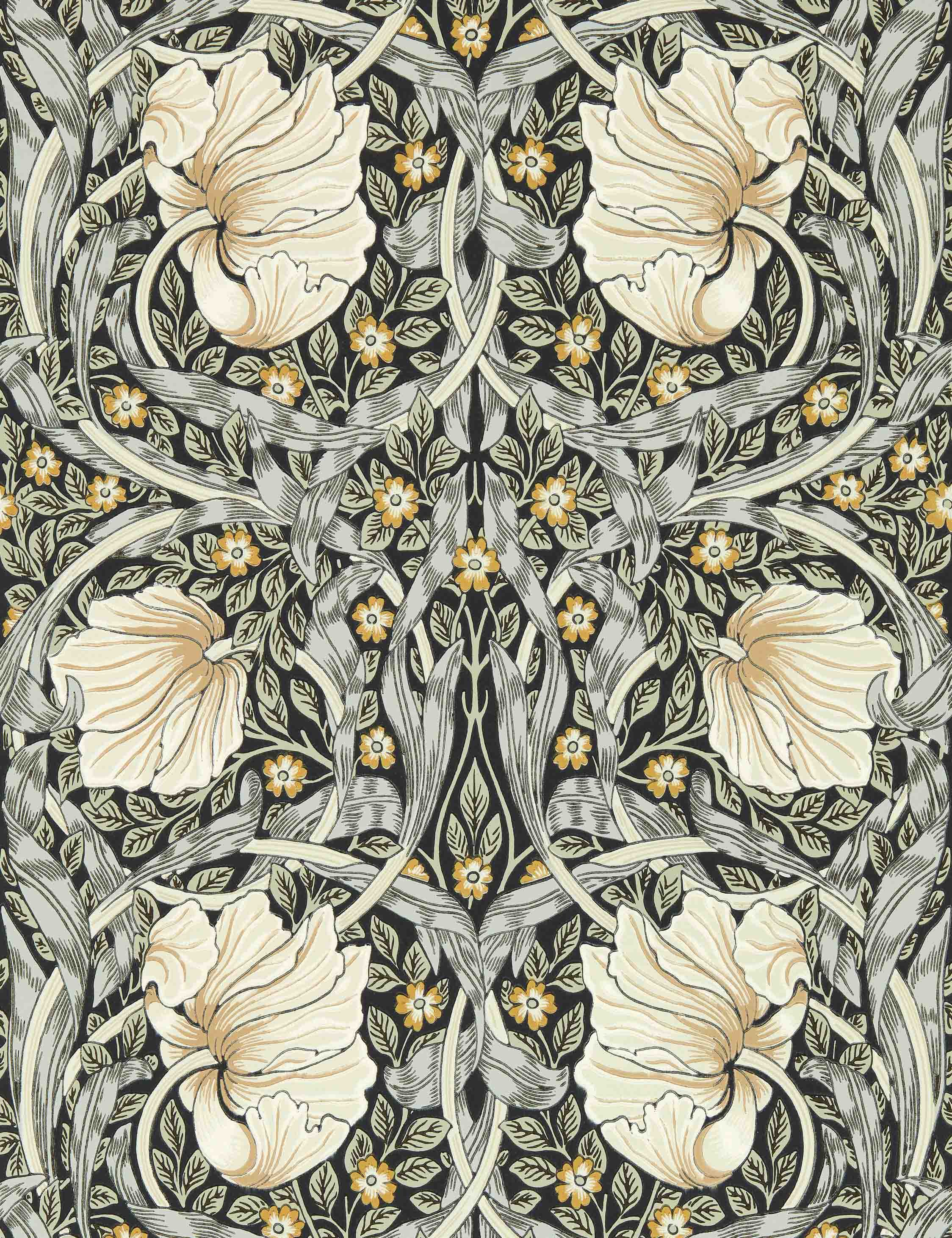 Pimpernel Wallpaper by Morris & Co. Swatch, Ink