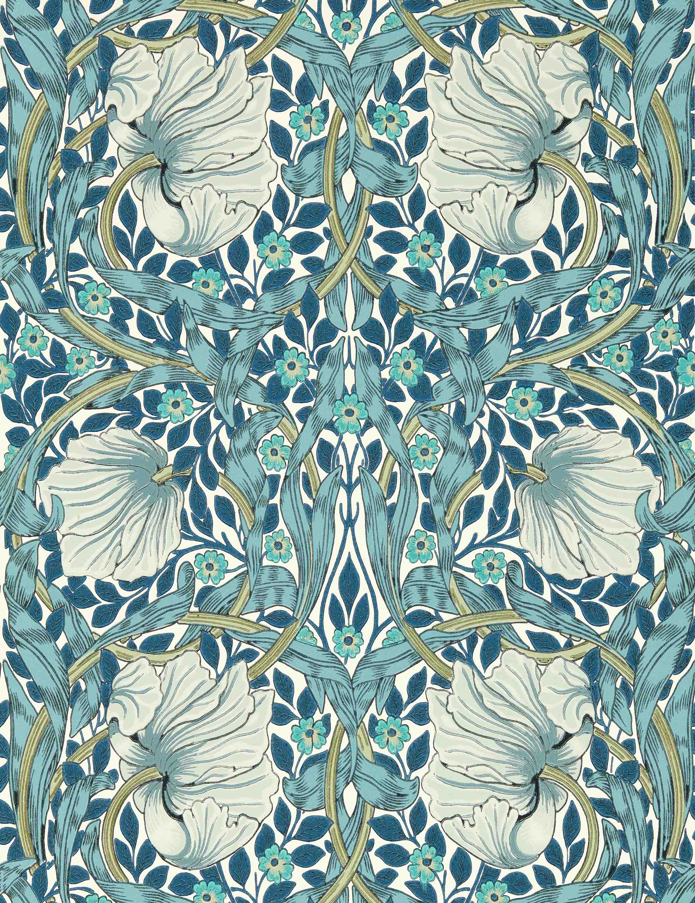 Pimpernel Wallpaper by Morris & Co. Swatch, Cobalt