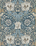 Pure Honeysuckle & Tulip Wallpaper by Morris & Co. Swatch, Blue