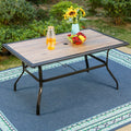 Mfstudio 60 X 37 Patio Dining Table Large Rectangular Table Backyard Bistro Outdoor Furniture Garden Table With Umbrella Hole